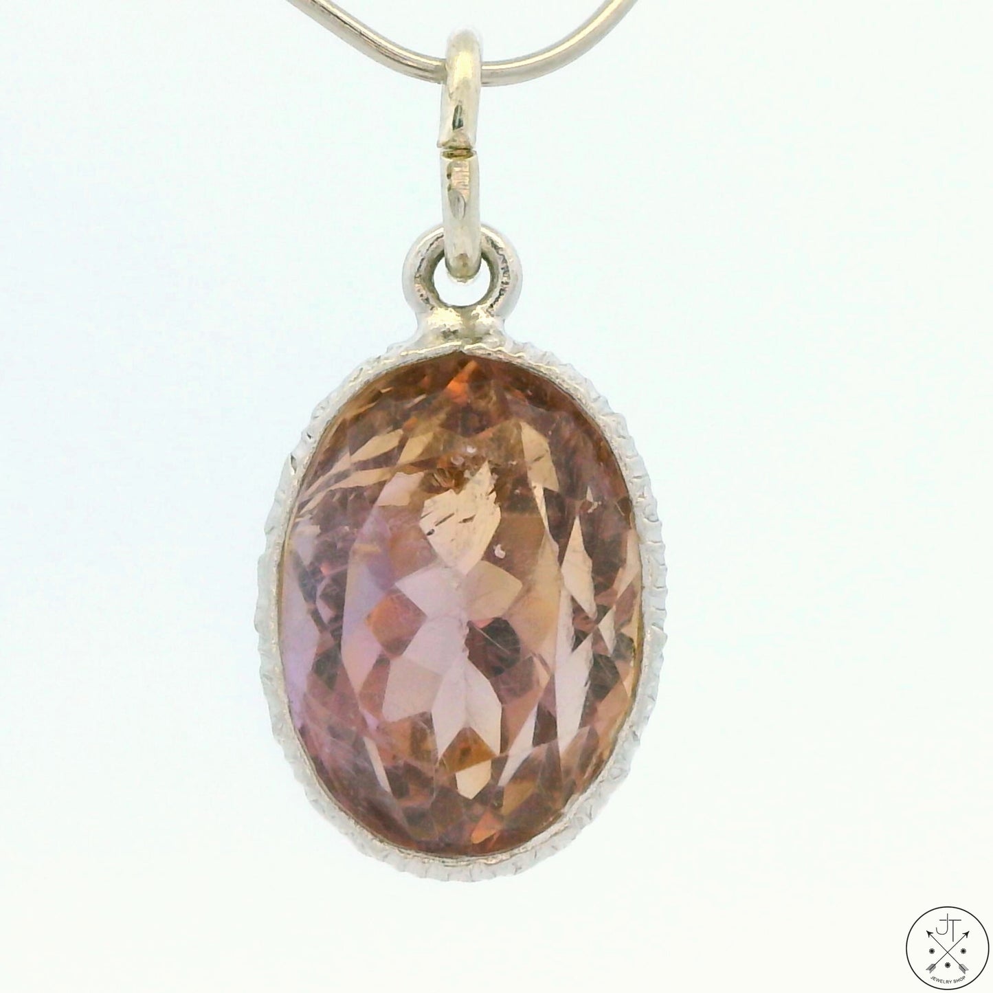 New Sterling Silver Pendant with Oval Ametrine 2.1 gram