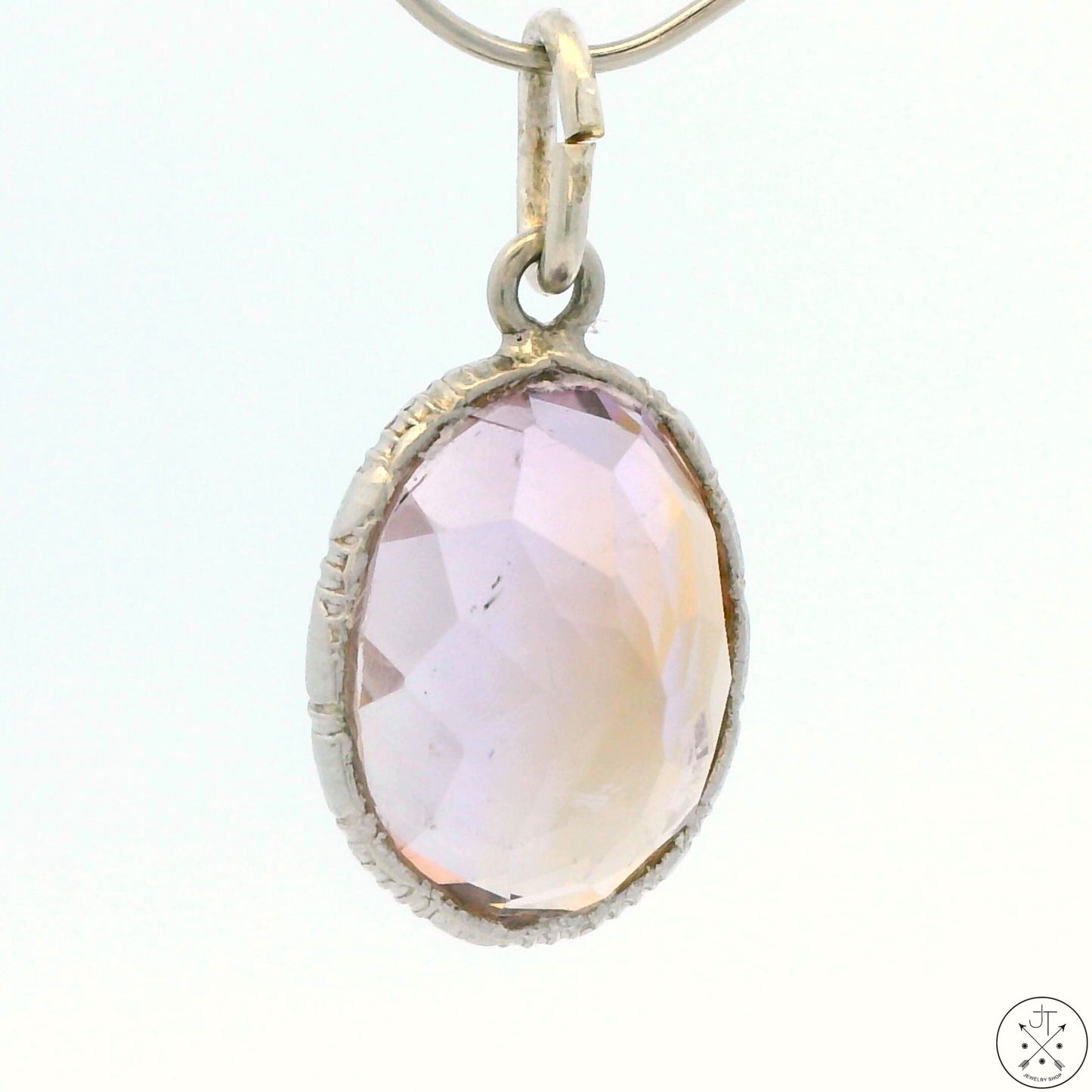 New Sterling Silver Pendant with Oval Ametrine 1.9 gram