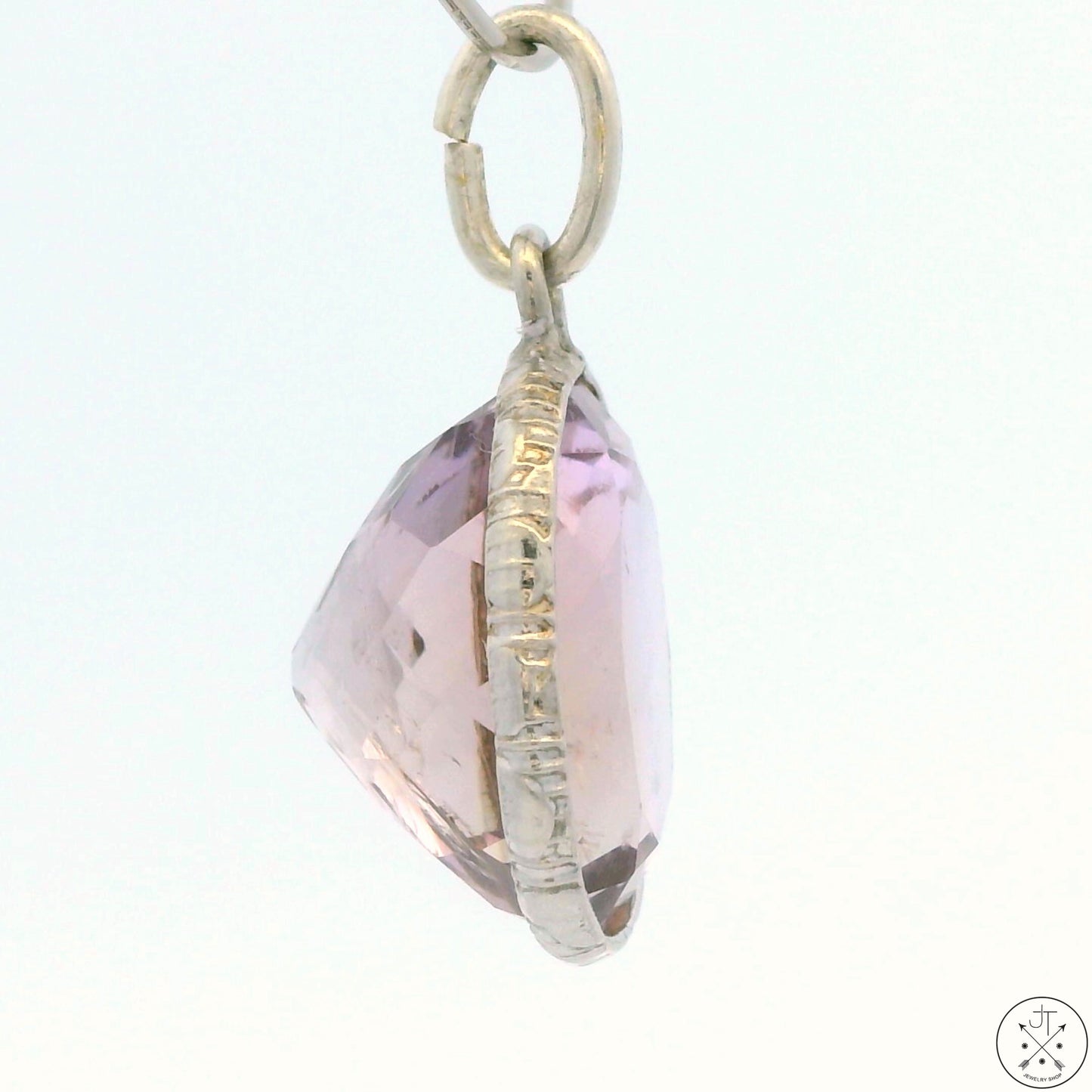 New Sterling Silver Pendant with Oval Ametrine 1.9 gram