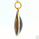 New Sterling Silver Pendant with Teardrop Smoky Quartz 2.6 gram Gold Tone