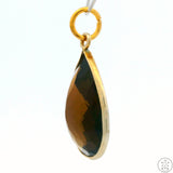 New Sterling Silver Pendant with Teardrop Smoky Quartz 2.6 gram Gold Tone