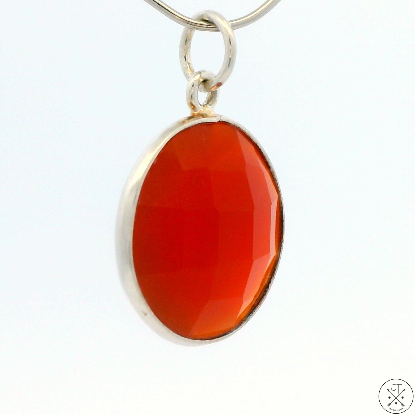 New Sterling Silver Pendant with Carnelian Agate 2 gram