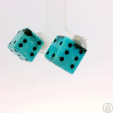 Vintage Sterling Silver Turquoise Dice Stud Earrings