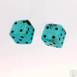 Vintage Sterling Silver Turquoise Dice Stud Earrings