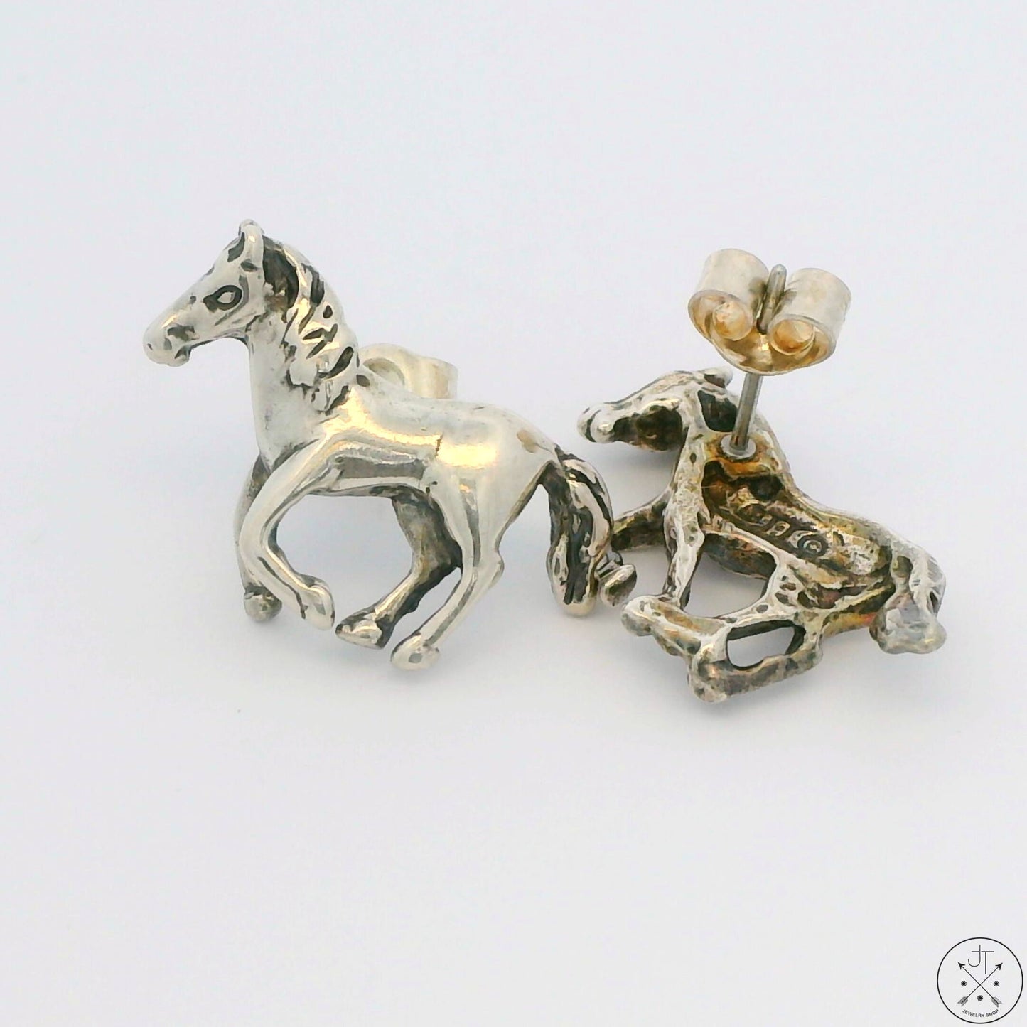 Vintage Sterling Silver Horse Stud Earrings Pony QTT Albuquerque