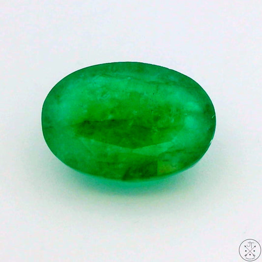 1.08 Carat Natural Emerald 8x6 mm Oval Faceted Gemstone Certified