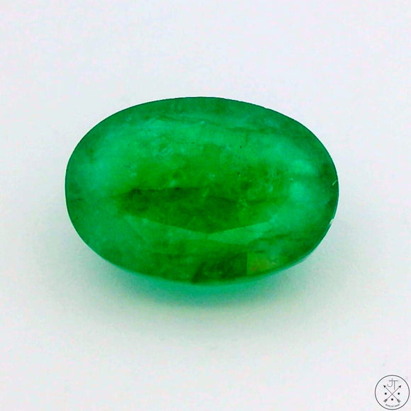 1.08 Carat Natural Emerald 8x6 mm Oval Faceted Gemstone Certified