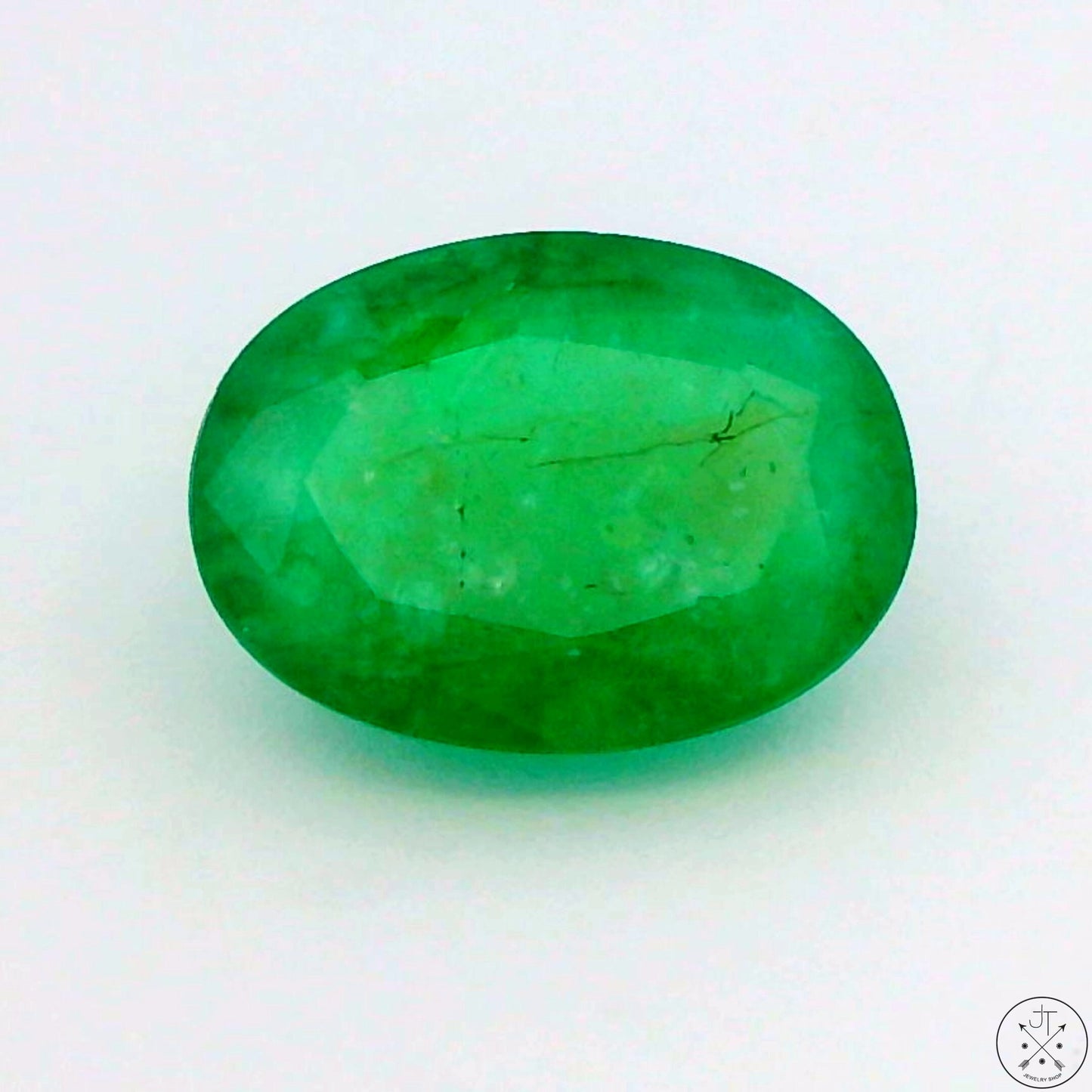 1.08 Carat Natural Emerald 8x6 mm Oval Faceted Gemstone Certified