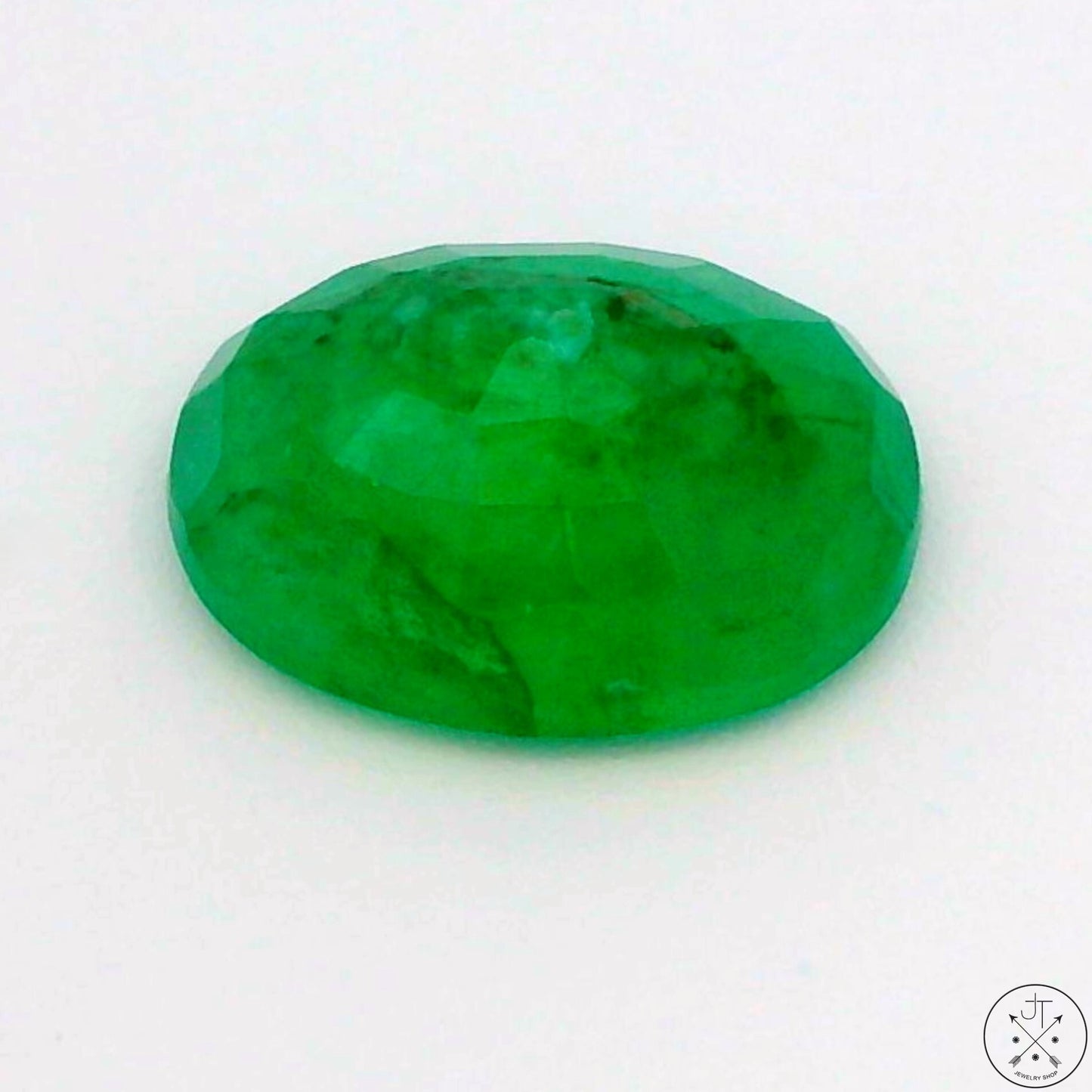 1.08 Carat Natural Emerald 8x6 mm Oval Faceted Gemstone Certified
