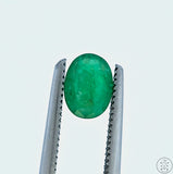 1.08 Carat Natural Emerald 8x6 mm Oval Faceted Gemstone Certified