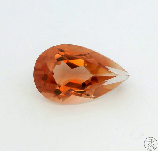 1.32 Carat Natural Oregon Sunstone 10x6 mm Pear Faceted Gemstone Certified