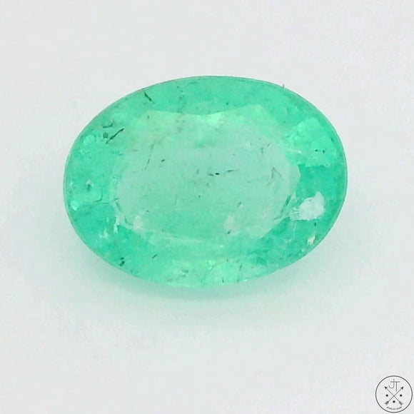 1.26 carat Natural Colombian Emerald 8x6 mm Oval Faceted Gemstones