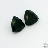 4.3 ctw Matched Pair Natural Black Spinel 8 mm Trillion Faceted Gemstones