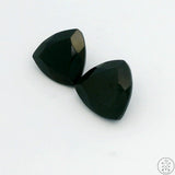 4.3 ctw Matched Pair Natural Black Spinel 8 mm Trillion Faceted Gemstones