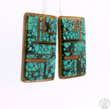 2010 Navajo Sterling Silver Inlay Stud Earrings Fannie Platero New Lander Turquoise Coral