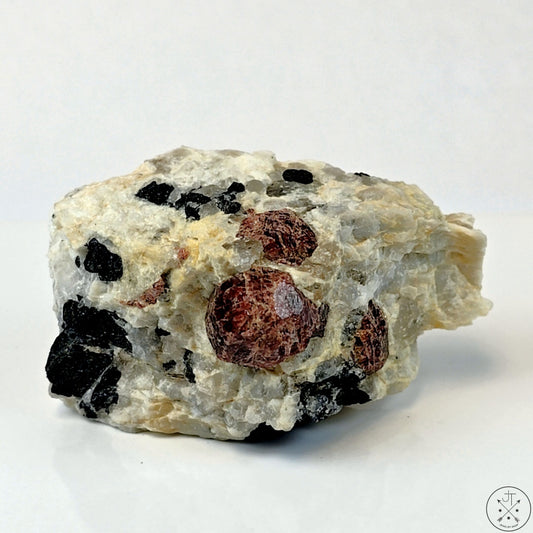 New Mineral Specimen Garnet on Matrix 139g Tourmaline Quartz Feldspar Mica