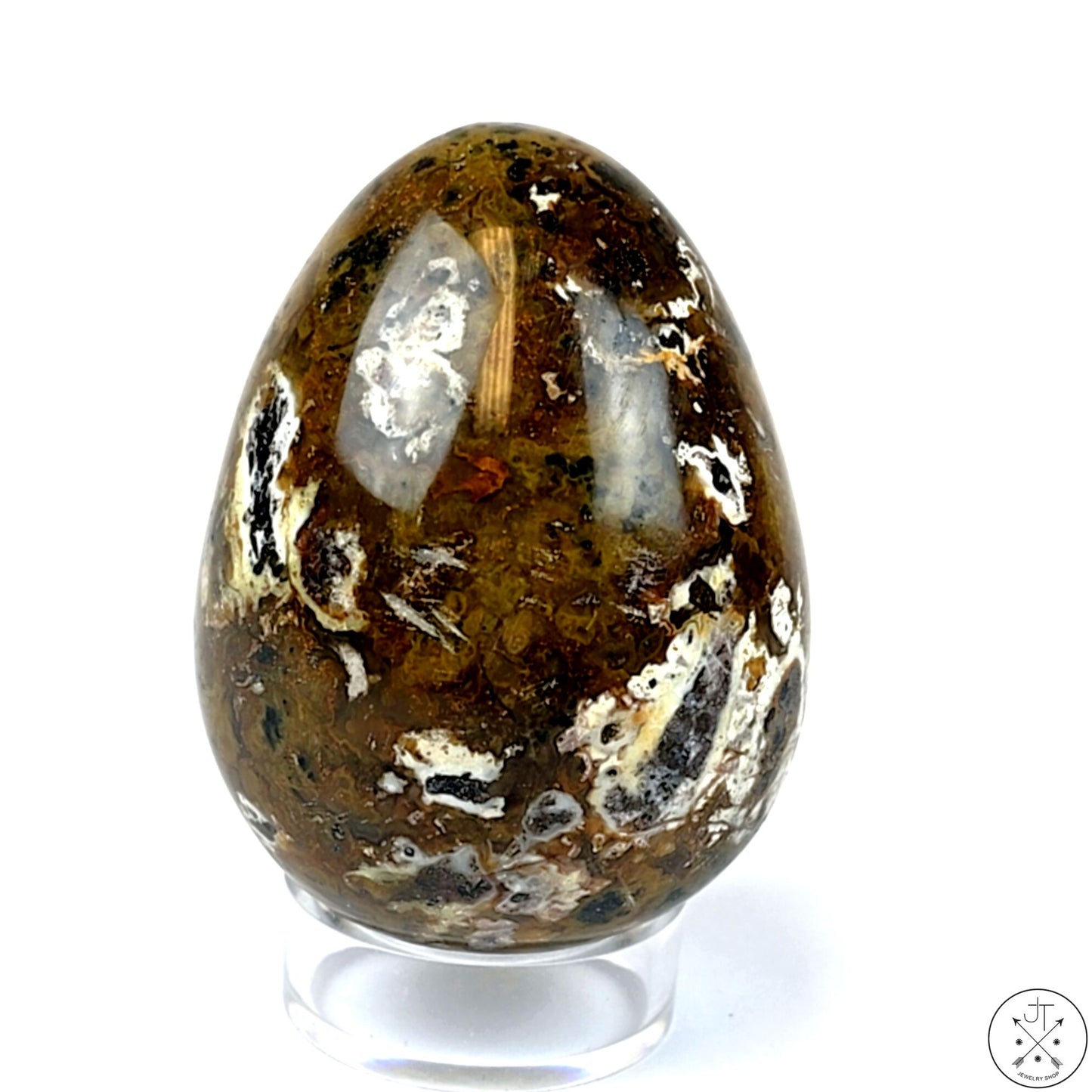 New Ocean Jasper Egg 2 1/2 Inch 176g Polished Display