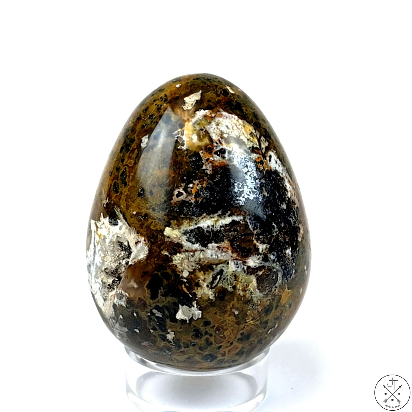 New Ocean Jasper Egg 2 1/2 Inch 176g Polished Display