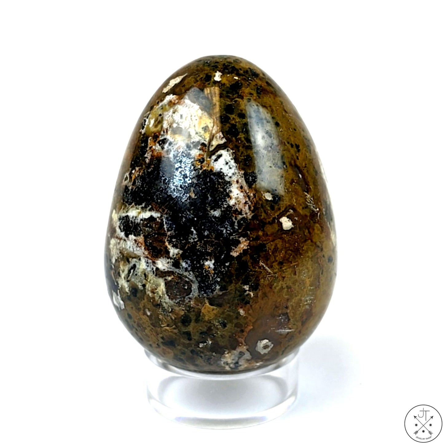 New Ocean Jasper Egg 2 1/2 Inch 176g Polished Display