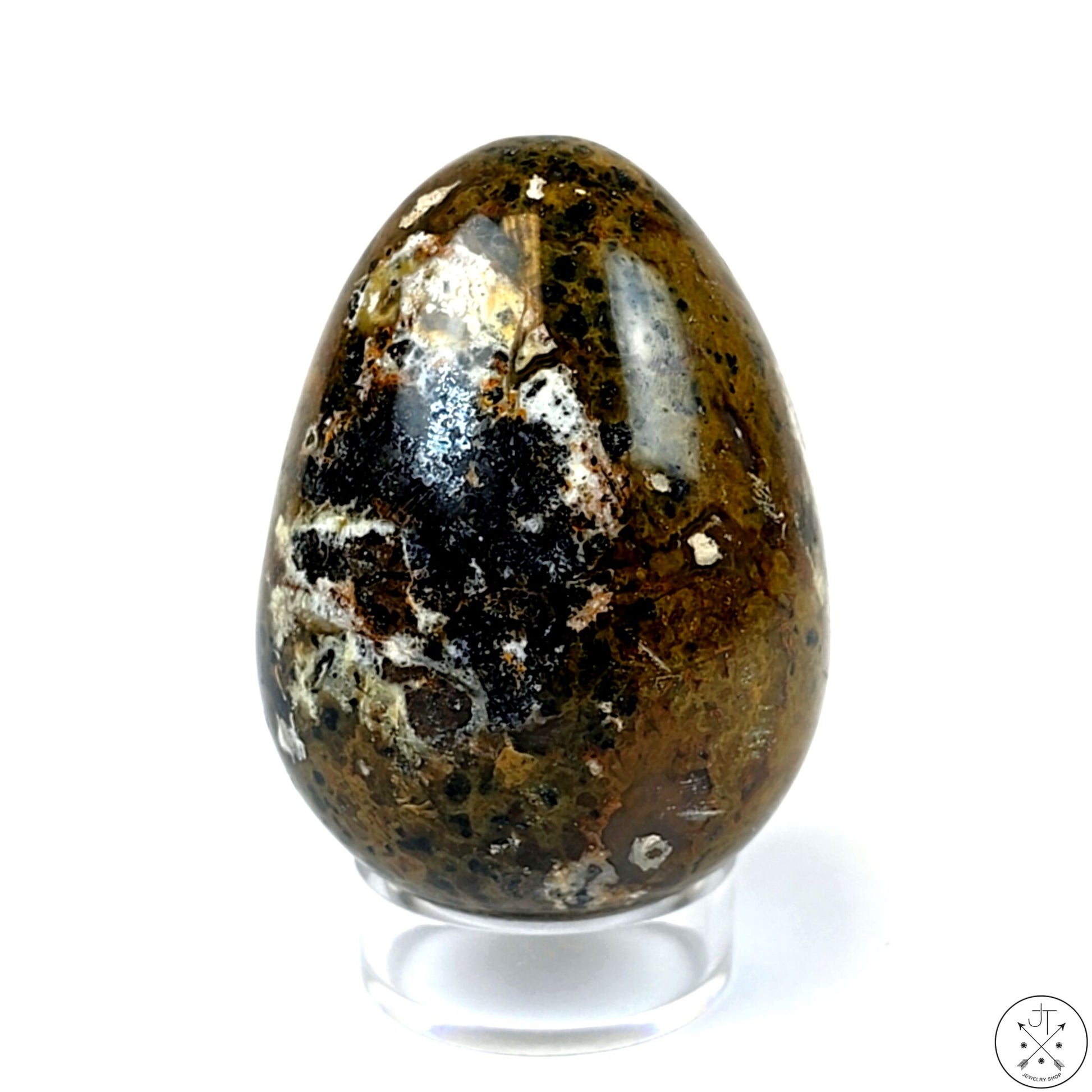 New Ocean Jasper Egg 2 1/2 Inch 176g Polished Display
