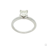 950 Platinum Solitaire Ring .89 Carat MSI1 Natural Diamond Size 6.75 Princess