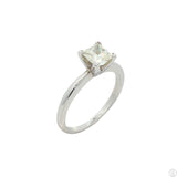 950 Platinum Solitaire Ring .89 Carat MSI1 Natural Diamond Size 6.75 Princess
