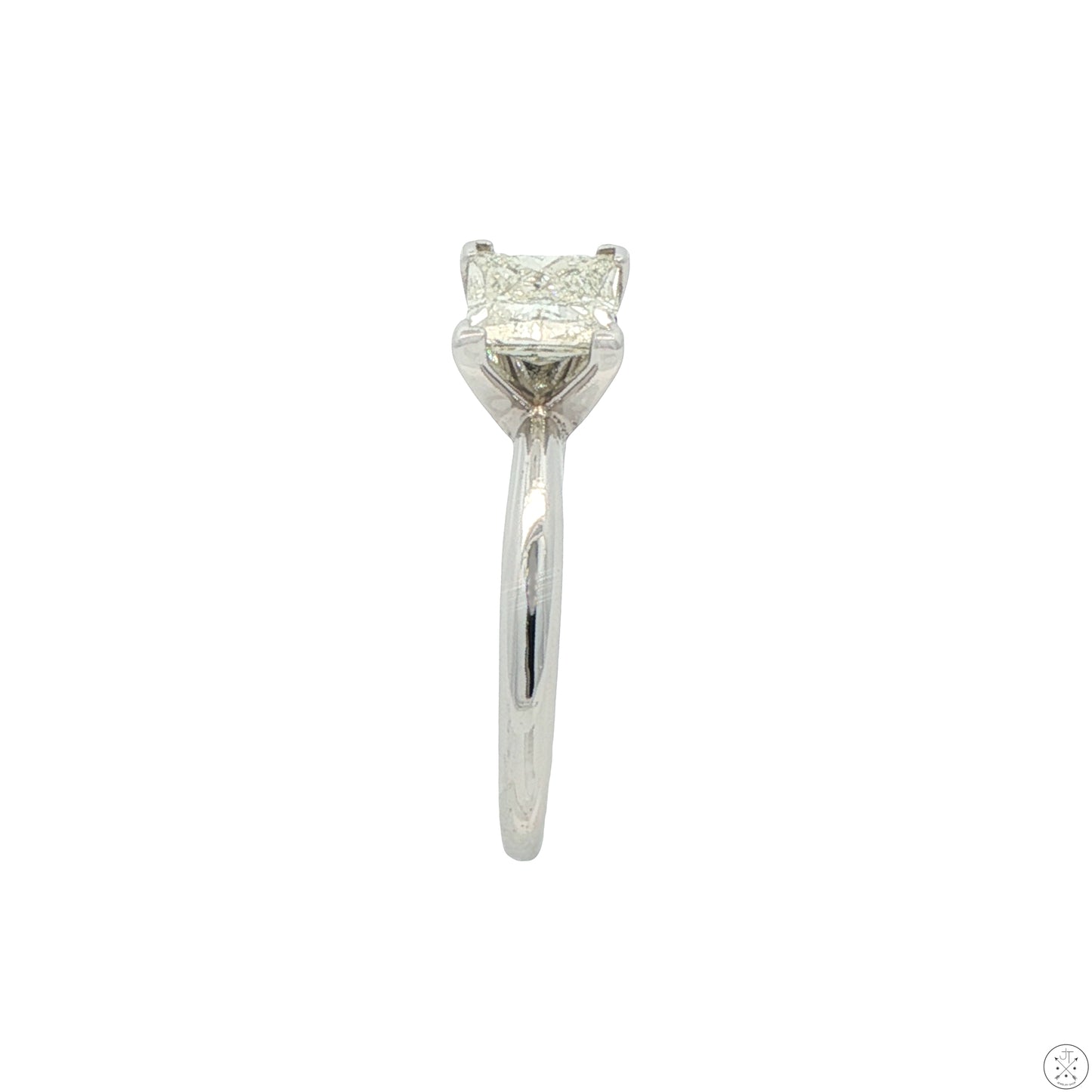 950 Platinum Solitaire Ring .89 Carat LSI1 Natural Diamond Size 6.75 Princess