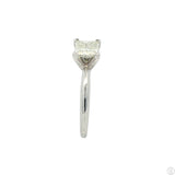 950 Platinum Solitaire Ring .89 Carat MSI1 Natural Diamond Size 6.75 Princess