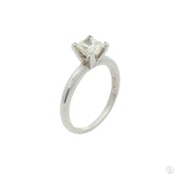 950 Platinum Solitaire Ring .89 Carat MSI1 Natural Diamond Size 6.75 Princess