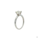 950 Platinum Solitaire Ring .89 Carat MSI1 Natural Diamond Size 6.75 Princess
