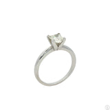 950 Platinum Solitaire Ring .89 Carat MSI1 Natural Diamond Size 6.75 Princess