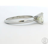 950 Platinum Solitaire Ring .89 Carat MSI1 Natural Diamond Size 6.75 Princess