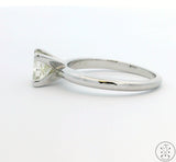 950 Platinum Solitaire Ring .89 Carat MSI1 Natural Diamond Size 6.75 Princess