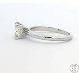 950 Platinum Solitaire Ring with .87 Carat Natural Diamond Size 6.75 Princess