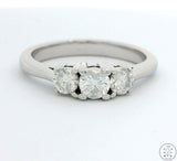 14k White Gold Past Present Future Ring with 1/2 ctw Diamonds Size 5