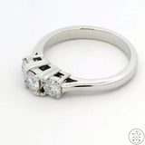 14k White Gold Past Present Future Ring with 1/2 ctw Diamonds Size 5