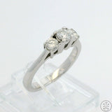 14k White Gold Past Present Future Ring with 1/2 ctw Diamonds Size 5