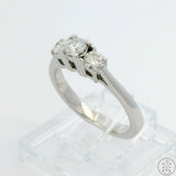 14k White Gold Past Present Future Ring with 1/2 ctw Diamonds Size 5