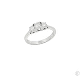 14k White Gold Past Present Future Ring with 1/2 ctw Diamonds Size 5