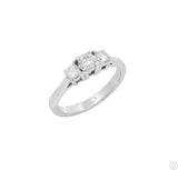 14k White Gold Past Present Future Ring with 1/2 ctw Diamonds Size 5