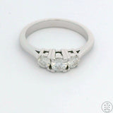 14k White Gold Past Present Future Ring with 1/2 ctw Diamonds Size 5