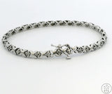 10k White Gold Tennis XO Bracelet with 1/4 ctw Diamonds 6.5 Inch