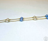 Vintage 18k Yellow Gold 30 Inch Pearl Station Necklace Box Chain