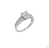 10k White Gold Engagement Ring with 1/2 ctw Diamonds Size 6.75 Keepsake Nearly New