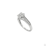 10k White Gold Engagement Ring with 1/2 ctw Diamonds Size 6.75 Keepsake Nearly New