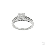 10k White Gold Engagement Ring with 1/2 ctw Diamonds Size 6.75 Keepsake Nearly New