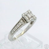 10k White Gold Engagement Ring with 1/2 ctw Diamonds Size 6.75 Keepsake Nearly New