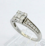 10k White Gold Engagement Ring with 1/2 ctw Diamonds Size 6.75 Keepsake Nearly New