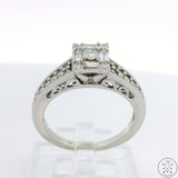 10k White Gold Engagement Ring with 1/2 ctw Diamonds Size 6.75 Keepsake Nearly New