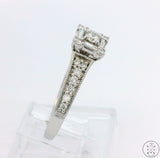 10k White Gold Engagement Ring with 1/2 ctw Diamonds Size 6.75 Keepsake Nearly New